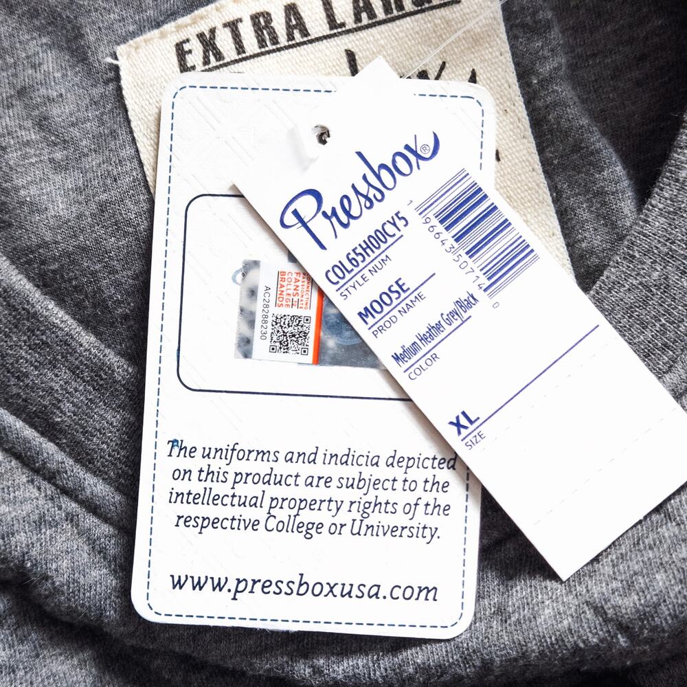 Pressbox Quilted Sweatshirt Size XL Gray Collegiate Varsity Gameday - Picture 9 of 10